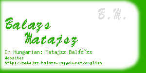 balazs matajsz business card